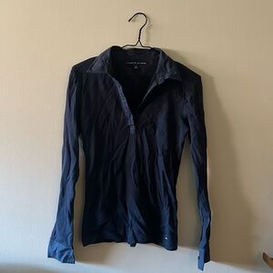 Tommy Hilfiger Women's Navy Long-Sleeve Casual Button-Down Shirt